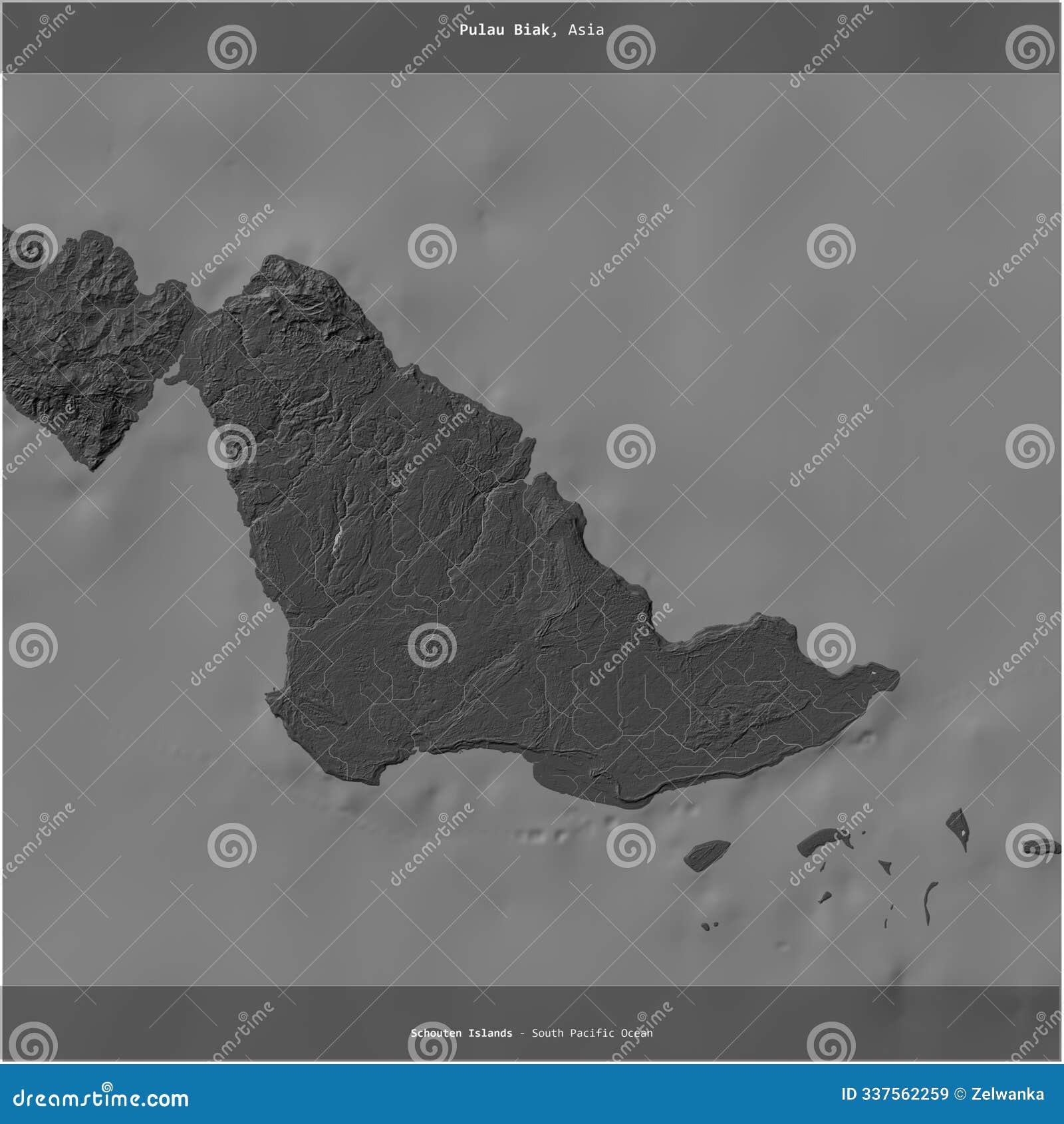 pulau biak, indonesia, cropped to square. bilevel