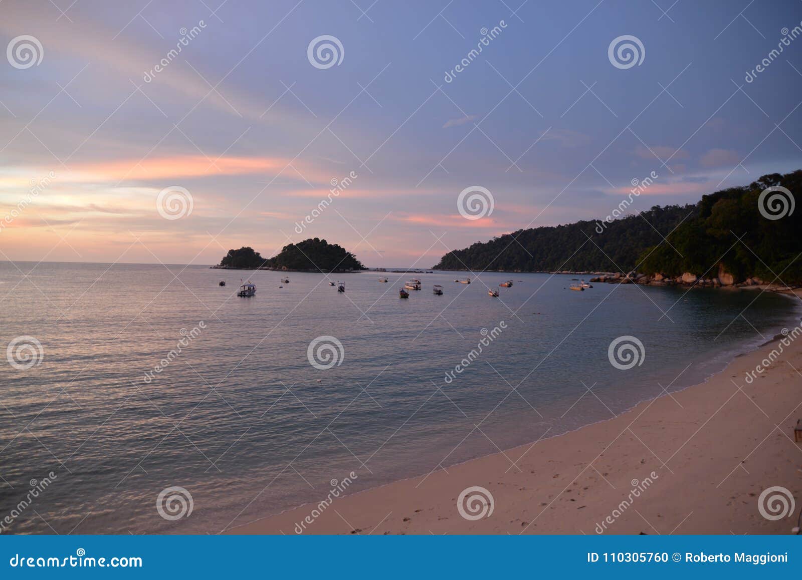 pulau pangkor island, malaysia. teluk nipah beach by sunset