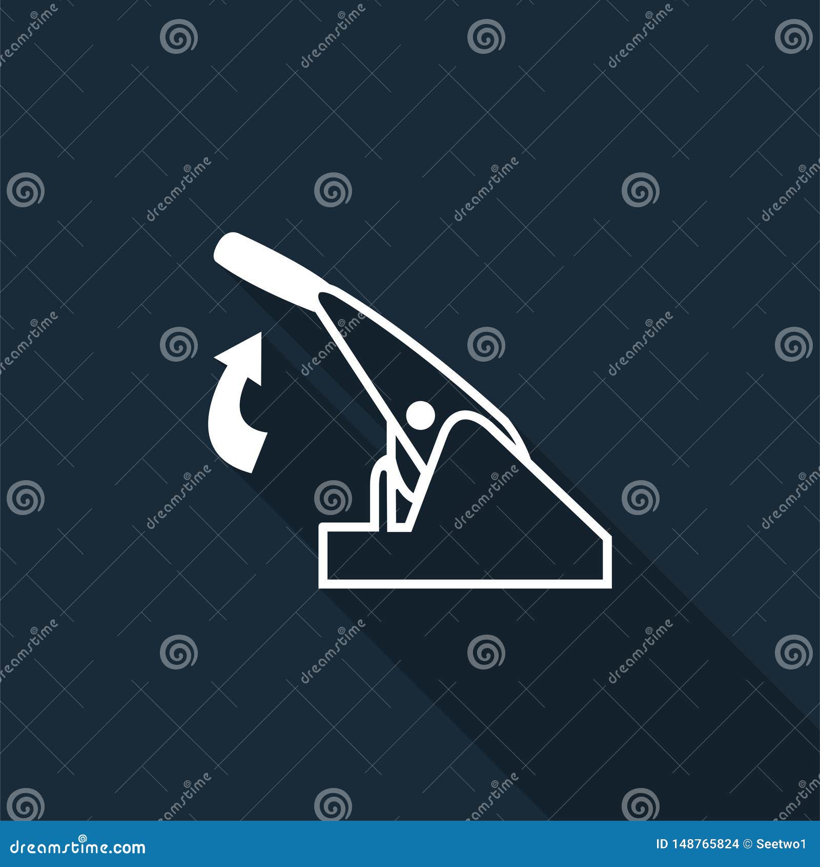 Pull Parking Brake Symbol Sign Isolate on Black Background,Vector