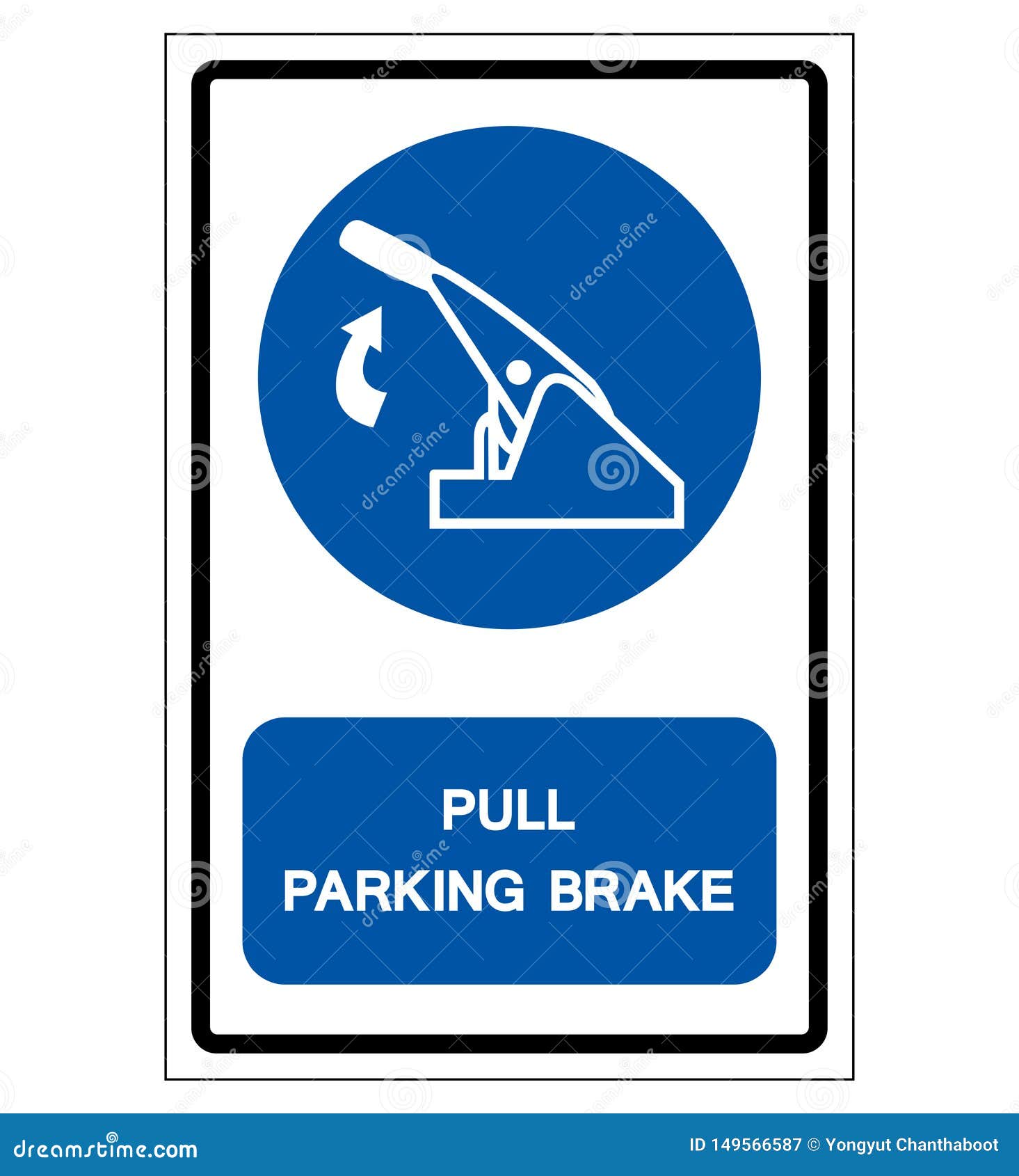 Pull Parking Brake Symbol Sign, Vector Illustration, Isolate On White Background Label. EPS10
