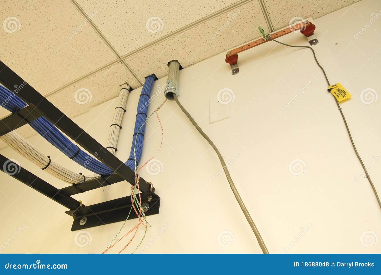 Pull Strings for Cable in Conduit Stock Photo - Image of network, conduit:  18688048