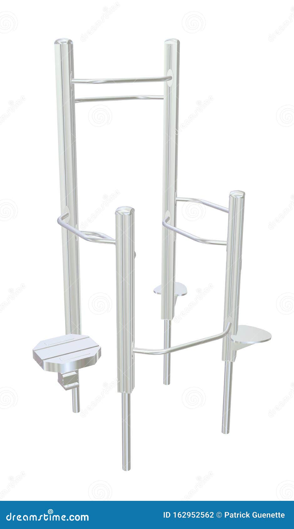 Pullup Bars or Shower Rack, 3D Illustration Stock Illustration