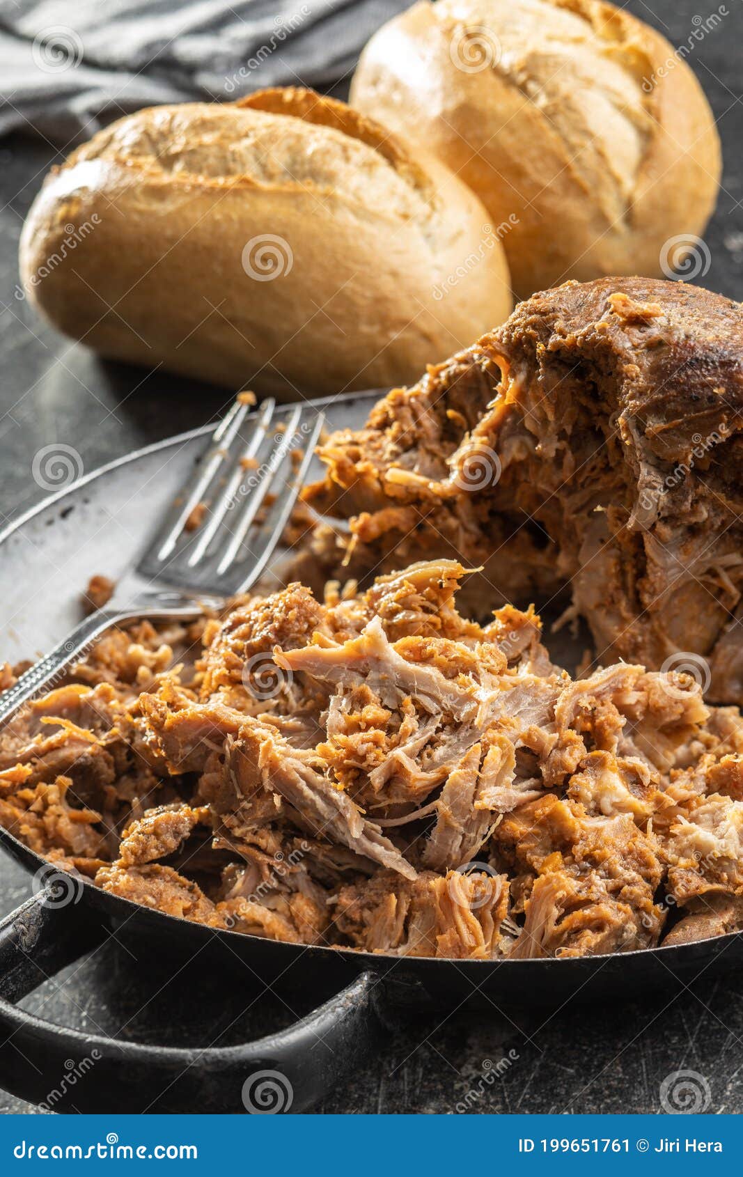 Pulled pork meat stock image. Image of lunch, beef, savory 199651761