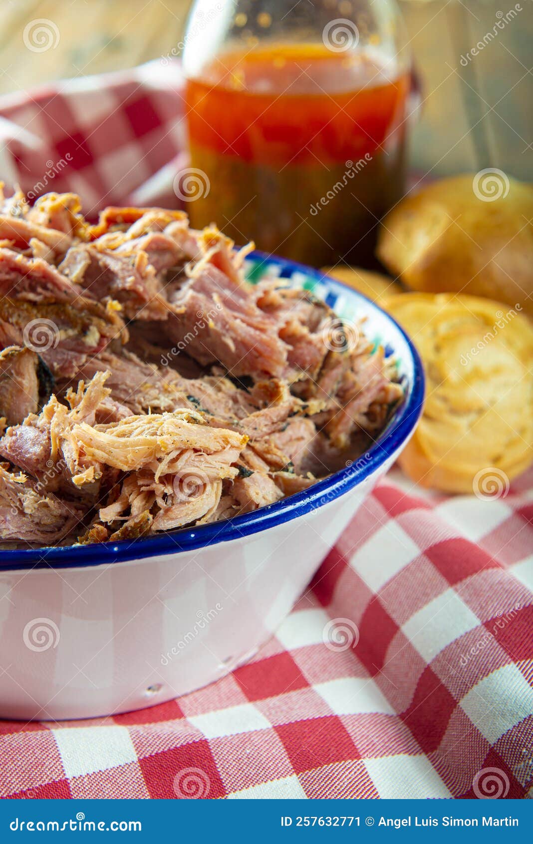 Pulled Pork with Vinegar Barbecue Sauce Stock Image Image of picnic