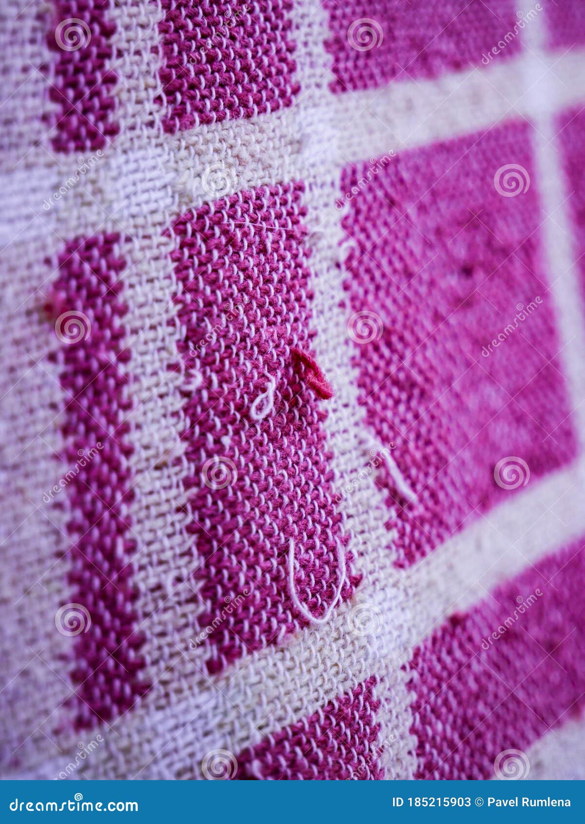 Pulled Yarns Out of the Fabric Damaged Fabric Surface Soft and Selective Focus Stock Image