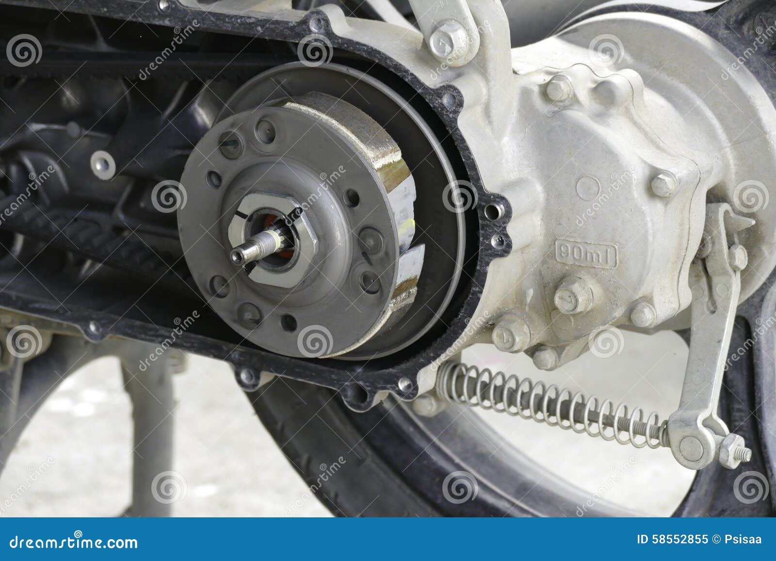 The Pulley and Belt of Motorcycle Stock Image Image of pulley