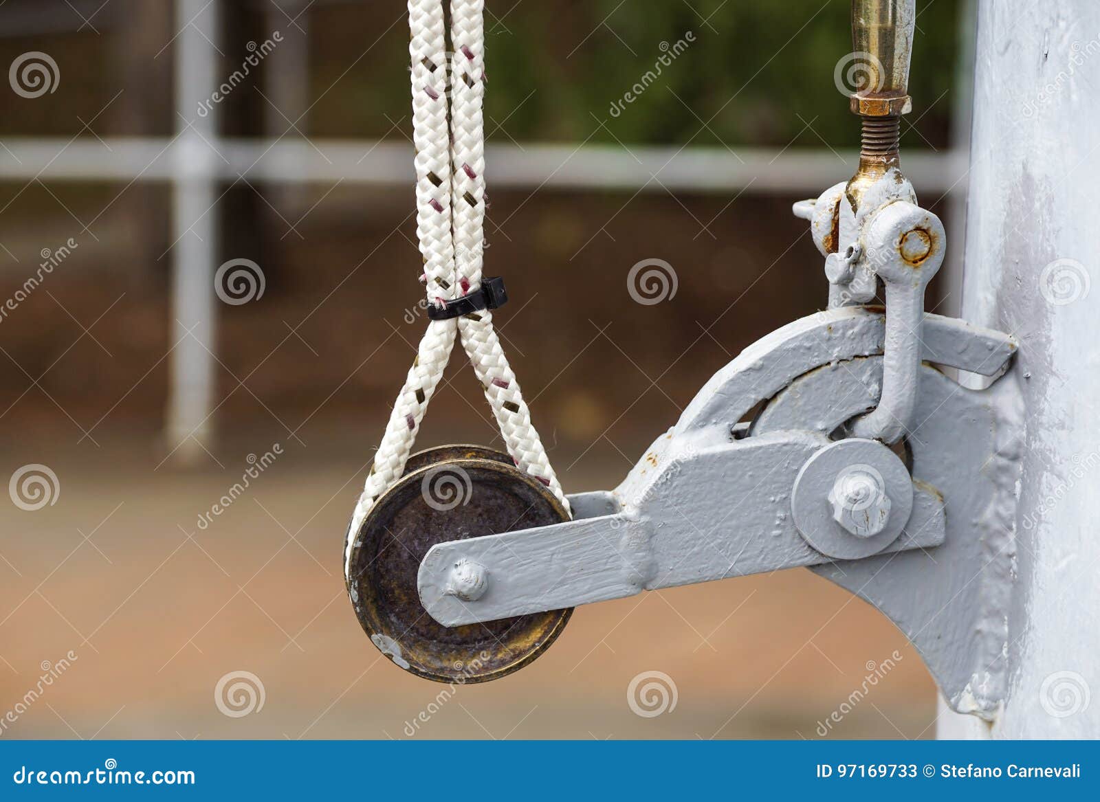 The Pulley for Pulling the Flag on the Pole Stock Image - Image of lawn,  equipment: 97169733