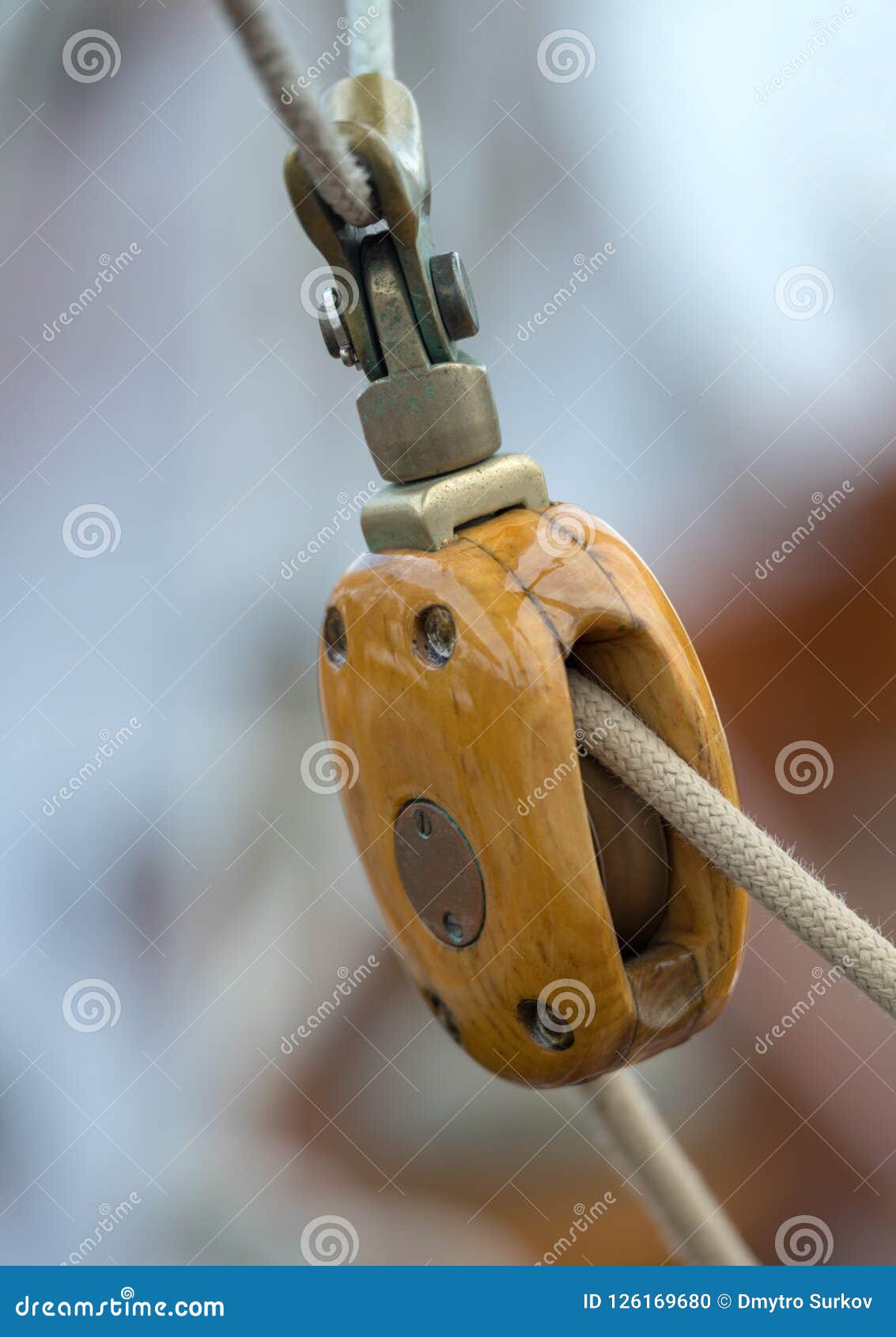 Pulley and Rope on Old Sailing Ship Stock Photo Image of sport