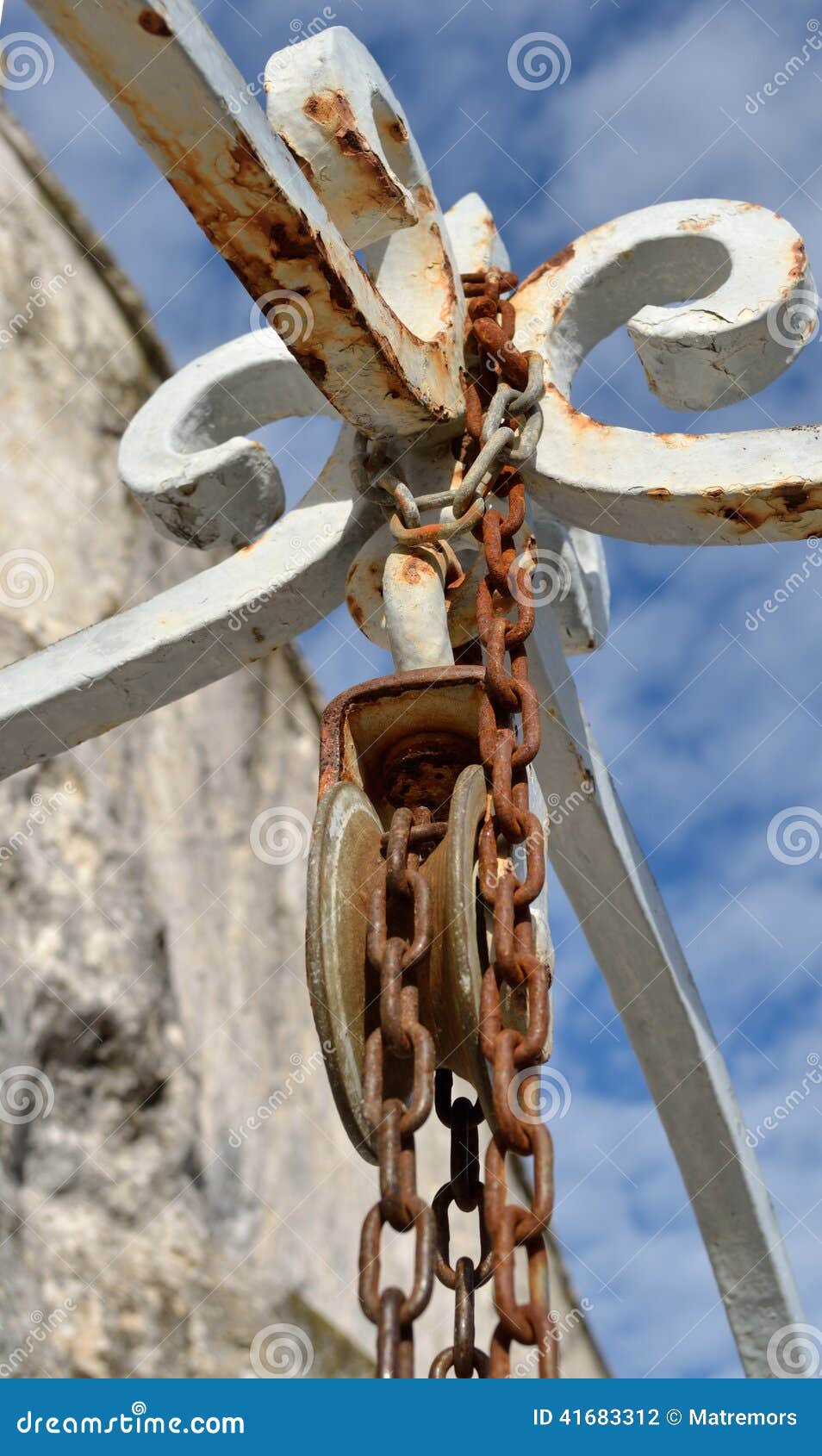 Pulley stock photo. Image of picking, rusty, damaged 41683312