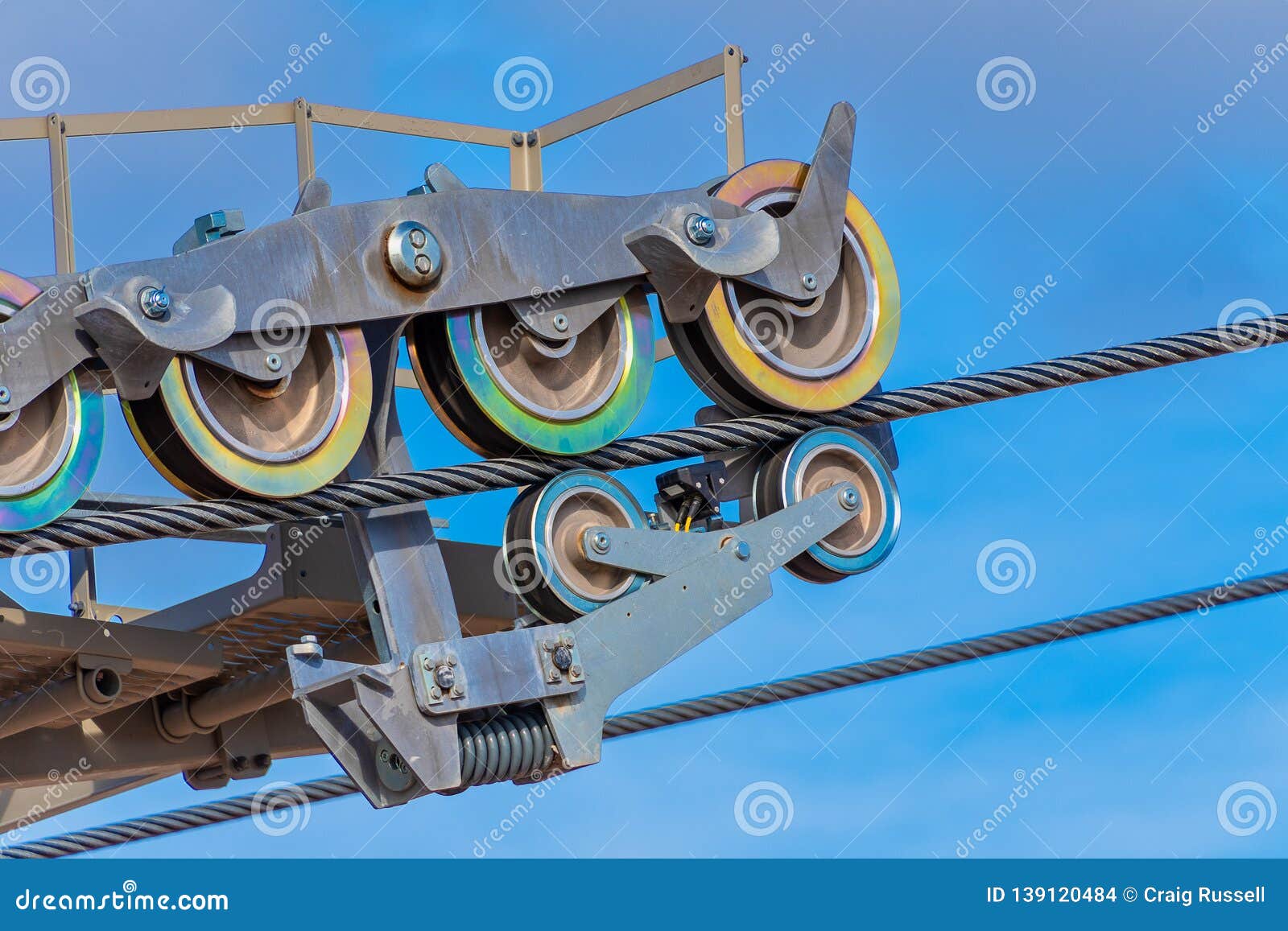 Pulley System of a Cable Car Tower Stock Photo Image of machinery