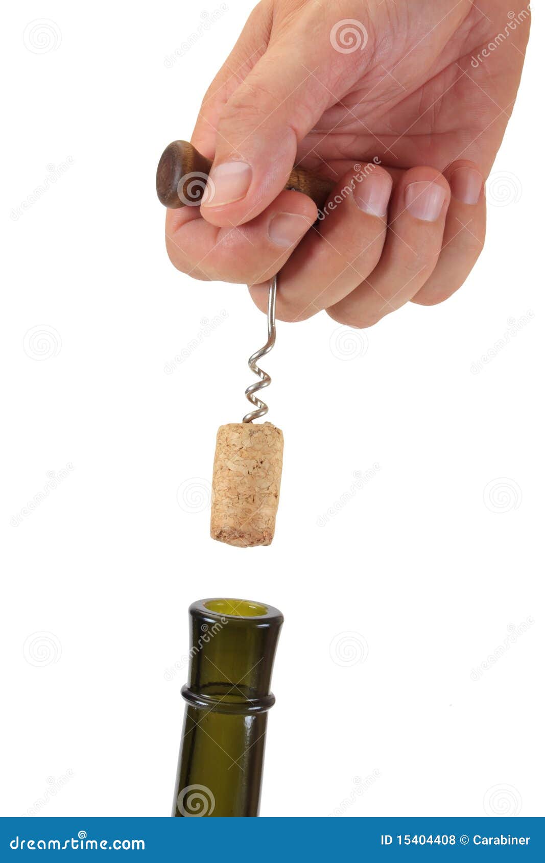 Pulling Corkscrew Cork from the Bottle Stock Photo Image of french
