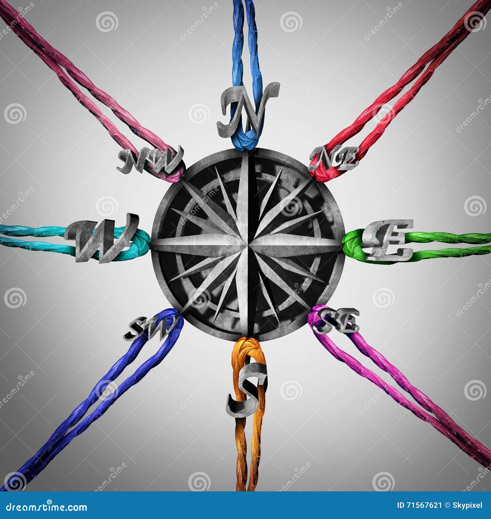 Pulling in Different Directions Stock Illustration - Illustration of
