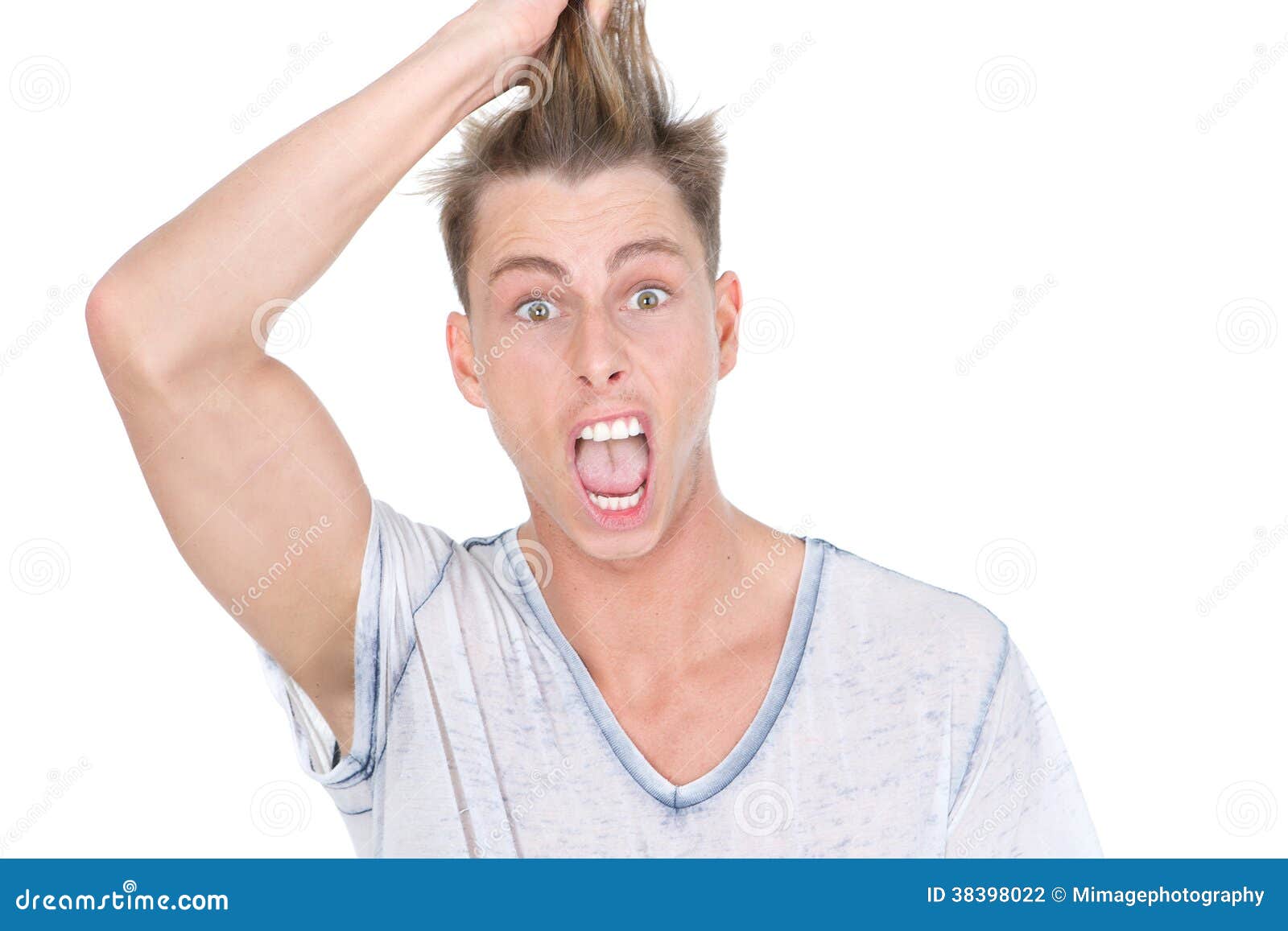 Pulling Hair Out in Disbelief Stock Photo Image of disbelief, casual