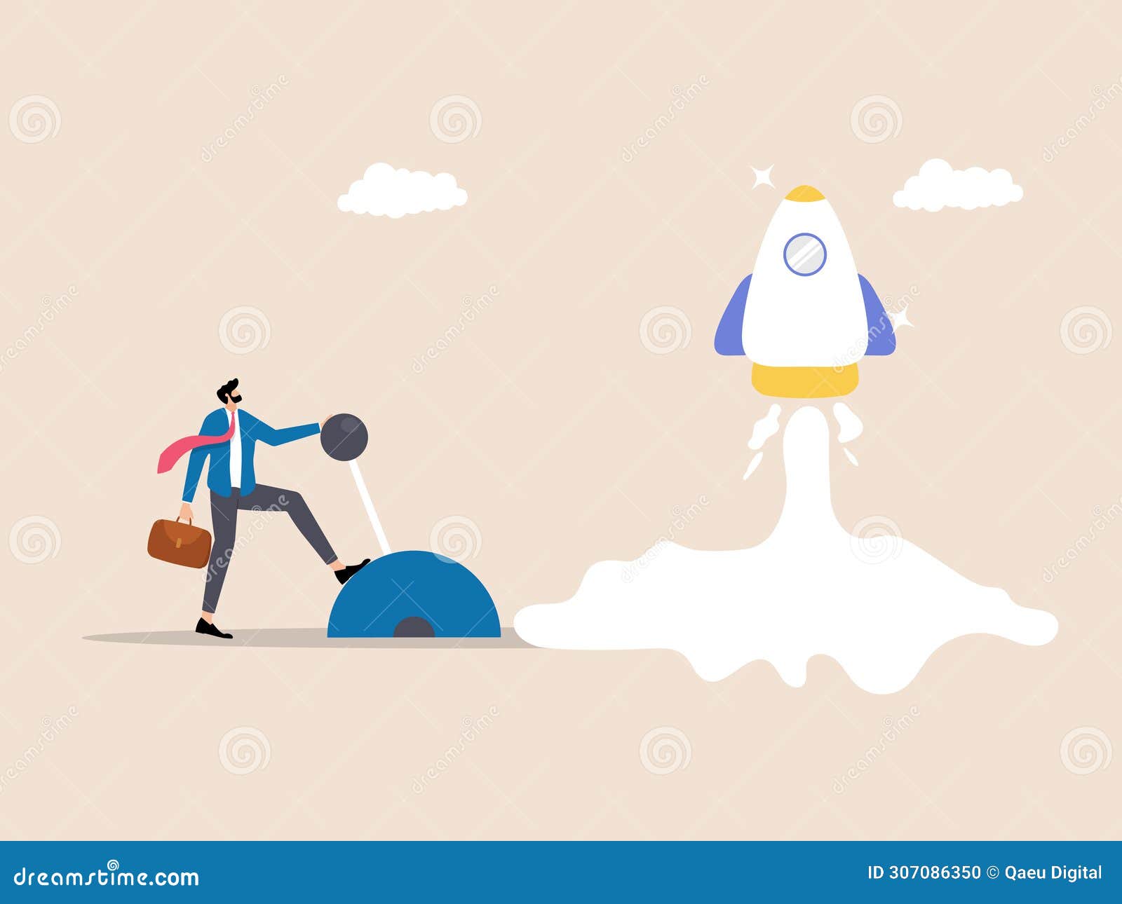 pulling the rocket lever to take off courage to reach levels in facing business challenges