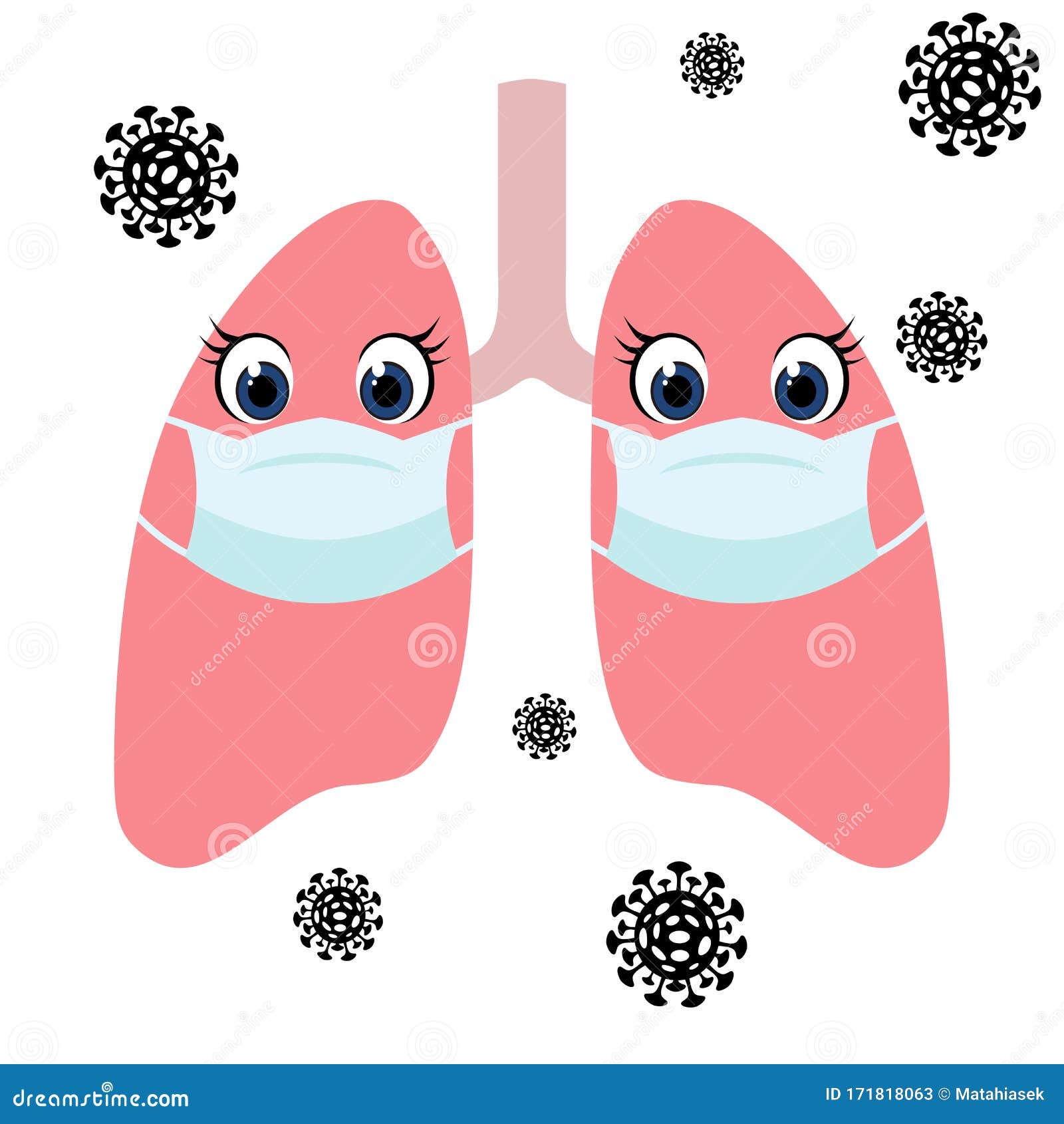 Pulmones De Dibujos Animados Con Máscara De Protección Y Células De Virus  2019-nCov Novela Coronavirus Concepto Ilustración del Vector - Ilustración  de recorte, inmunidad: 171818063
