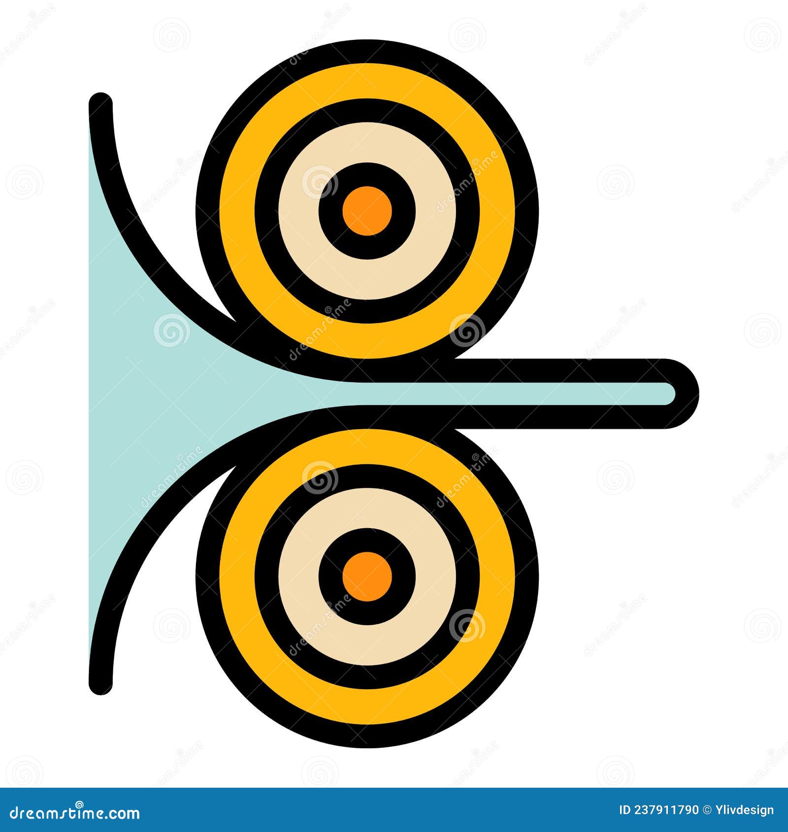 pulp and paper process icon color outline 