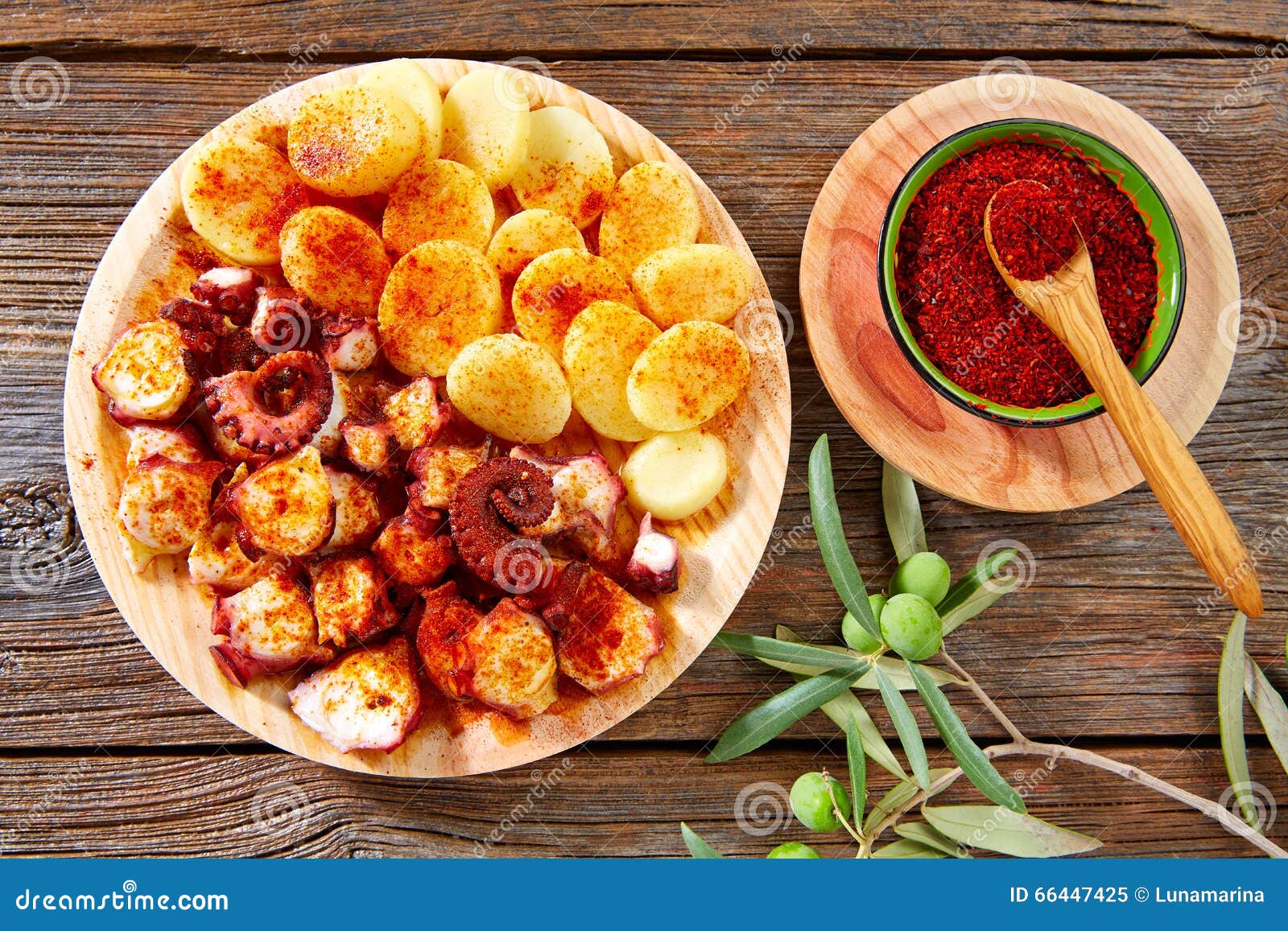 Pulpo A Feira With Octopus Potatoes Gallega Style Stock ...