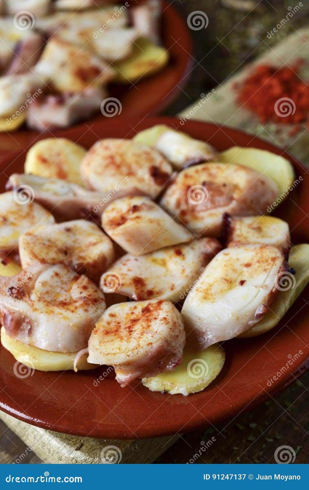 pulpo a la gallega, a recipe of octopus typical in spain