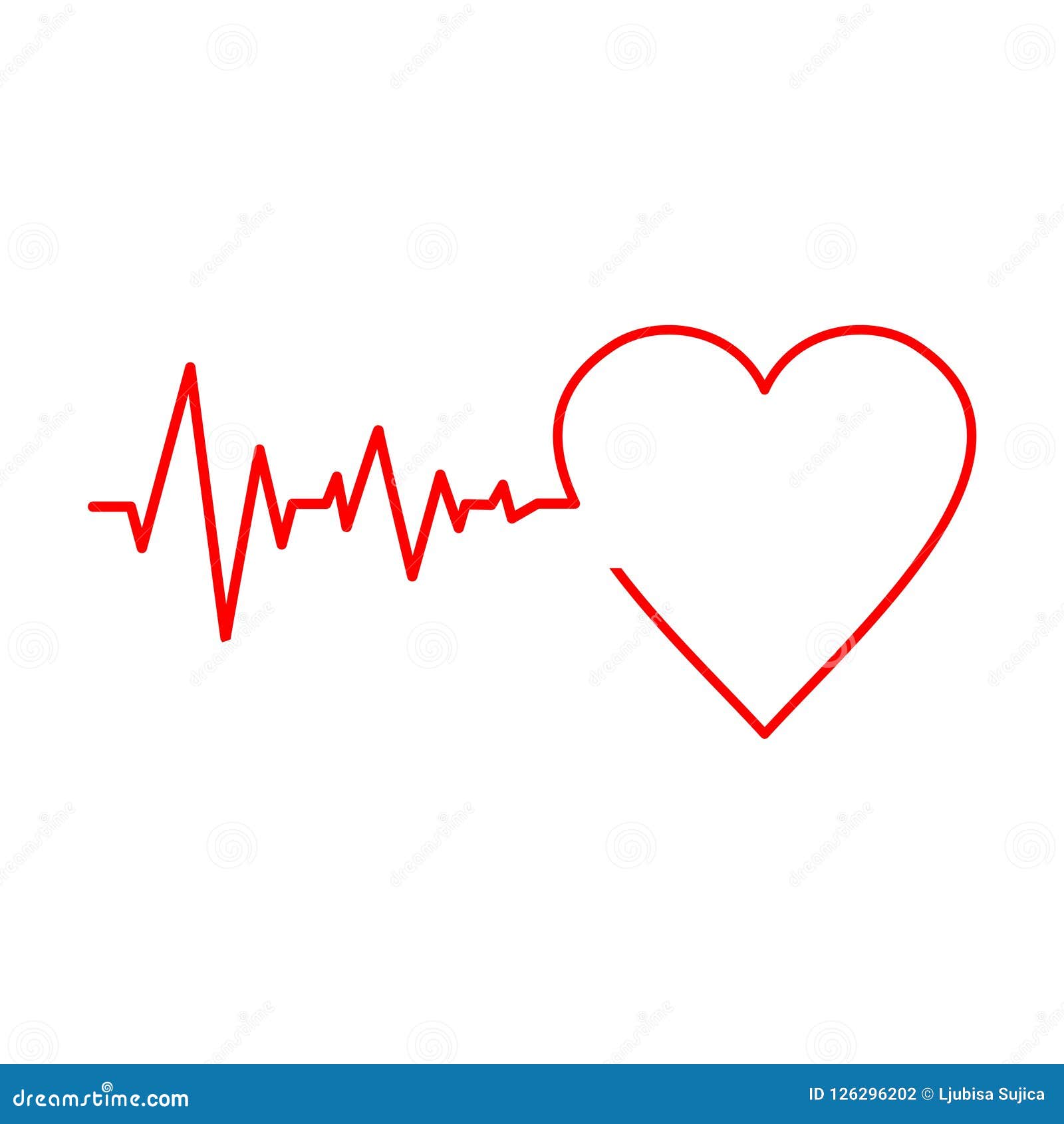 Pulse Life Cardiogram Heart Icon, Simple Vector Illustration Stock ...