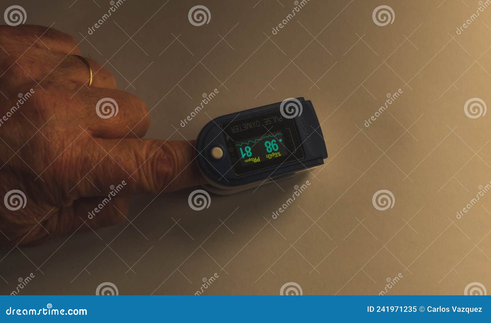 pulse oximeter on the finger