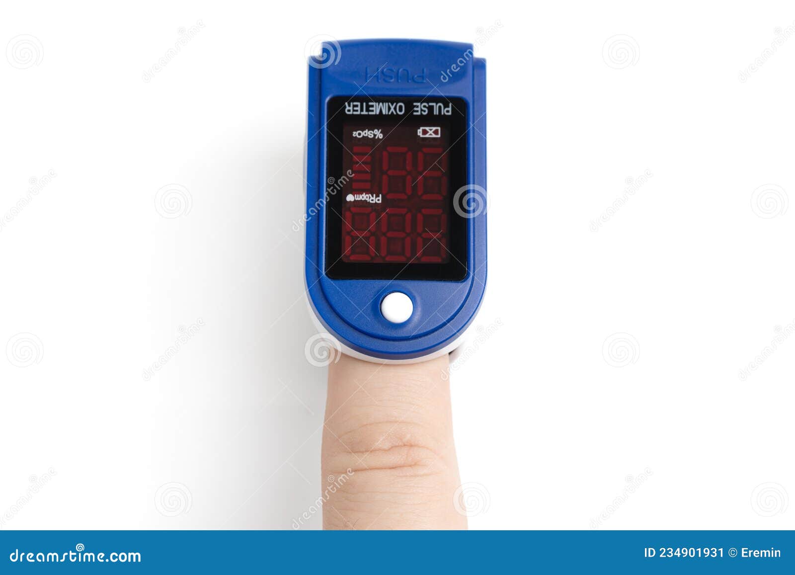 pulse oximeter on white background.