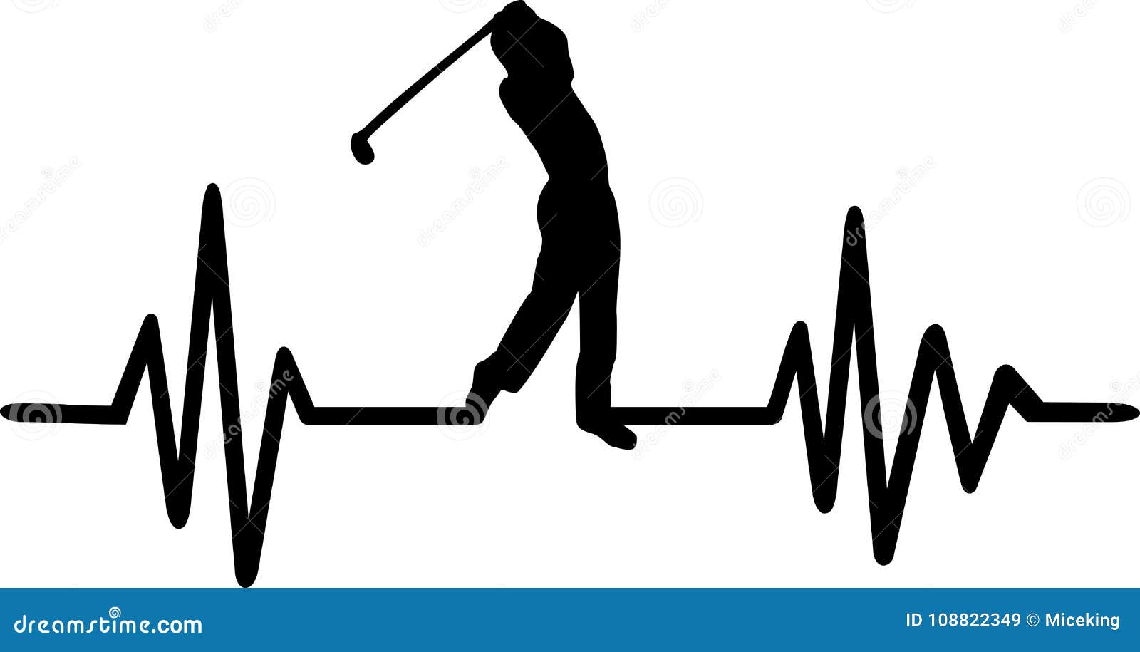 Pulso Del Latido Del Corazón Del Golf Ilustración del Vector