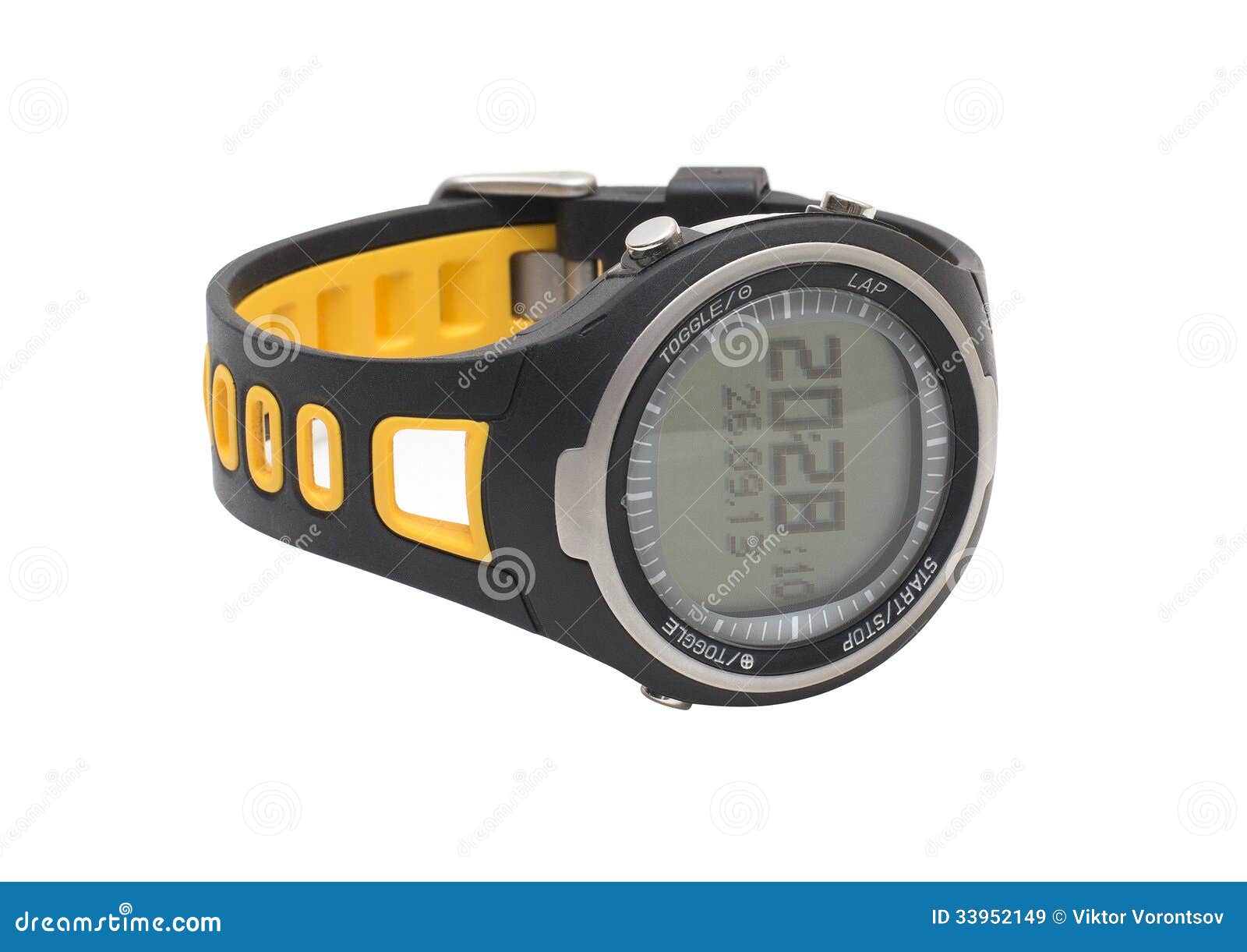 pulsometer sport hand watch  on white