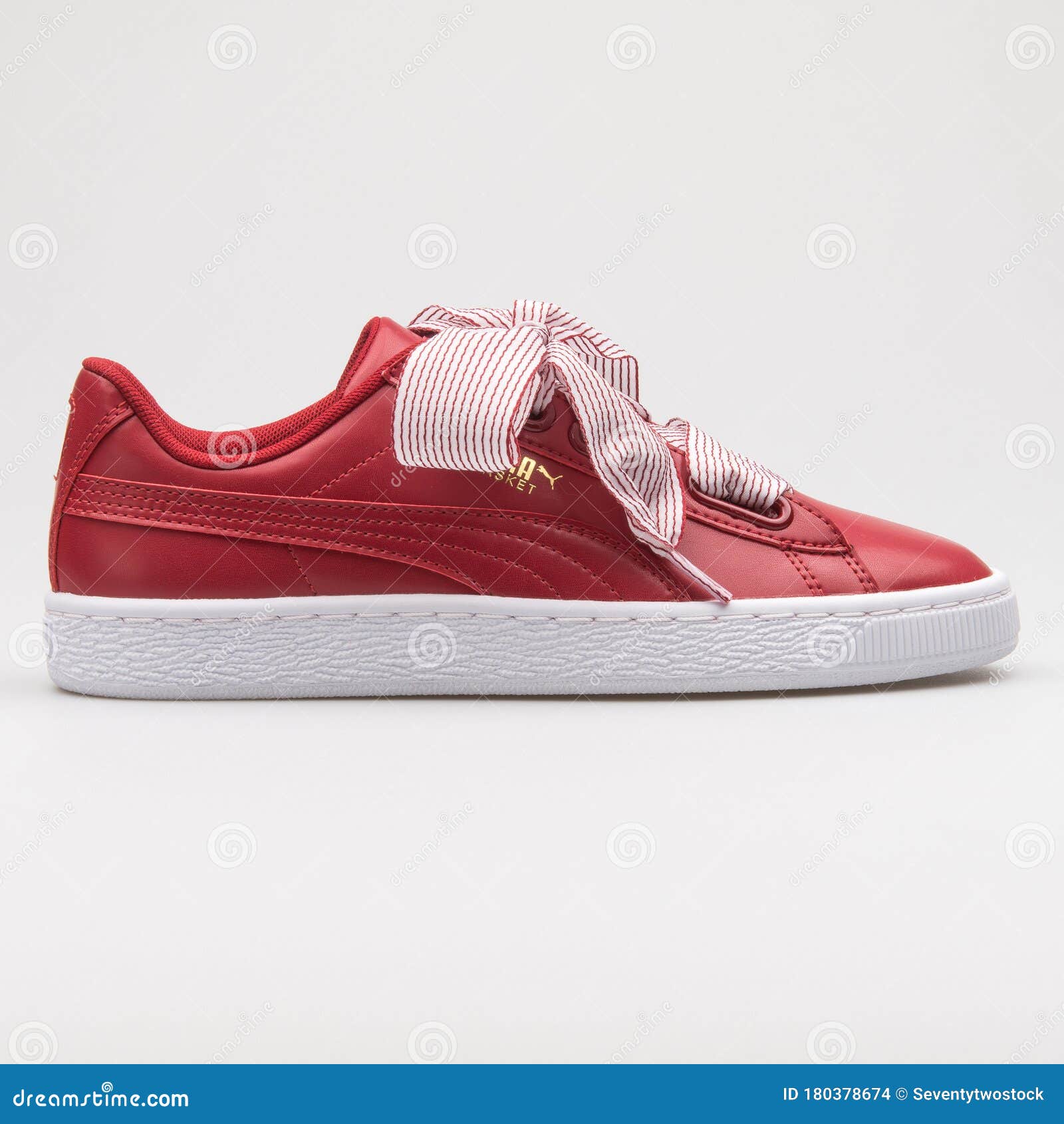 Puma Basket Heart Red White Sneaker Editorial Stock Image - Image of sole, lifestyle: 180378674