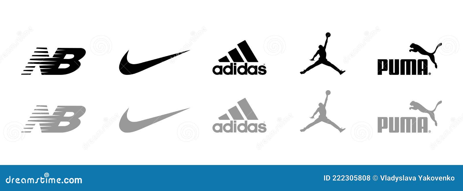 geschenk Marco Polo gemakkelijk Puma Nike Adidas Jordan Nieuw Logo. Populairste Merken Sportschoeisel. Logo  ' S Van Sportartikelen En Sportkleding Redactionele Stock Foto - Image of  duur, internationaal: 222305808
