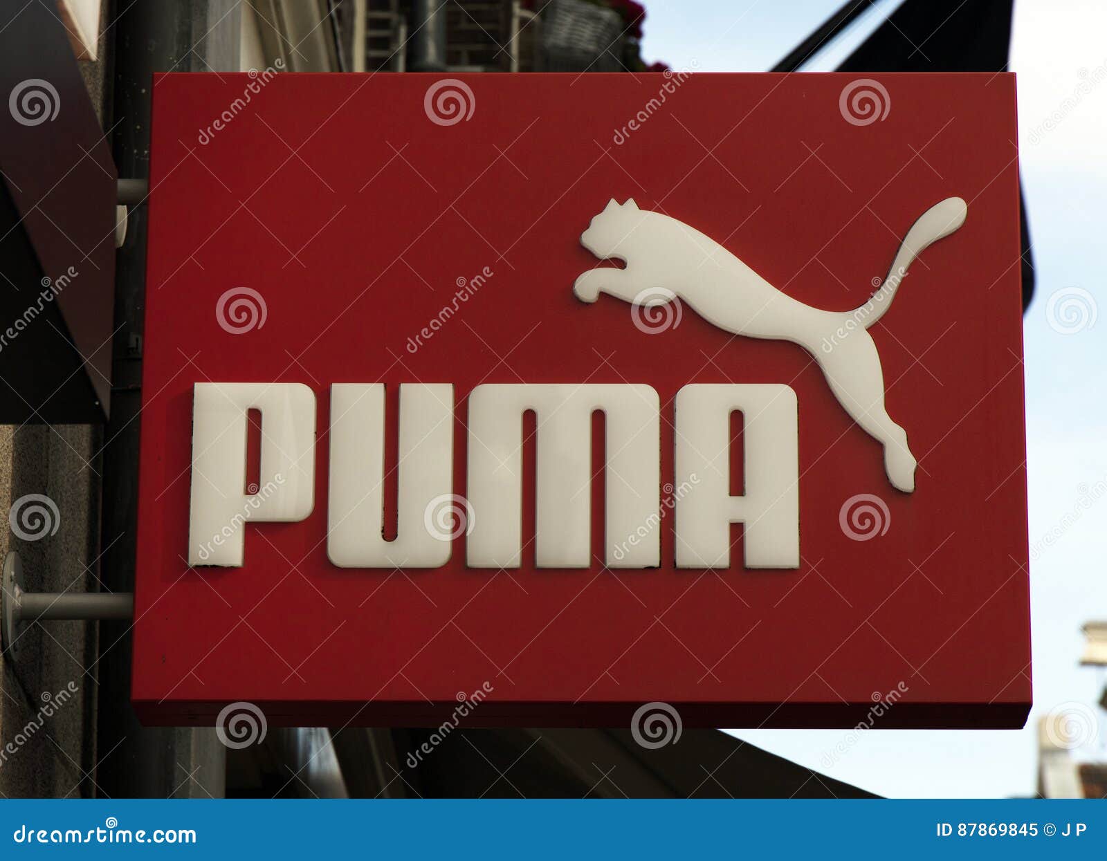 Puma On A Sign In Amsterdam Editorial 