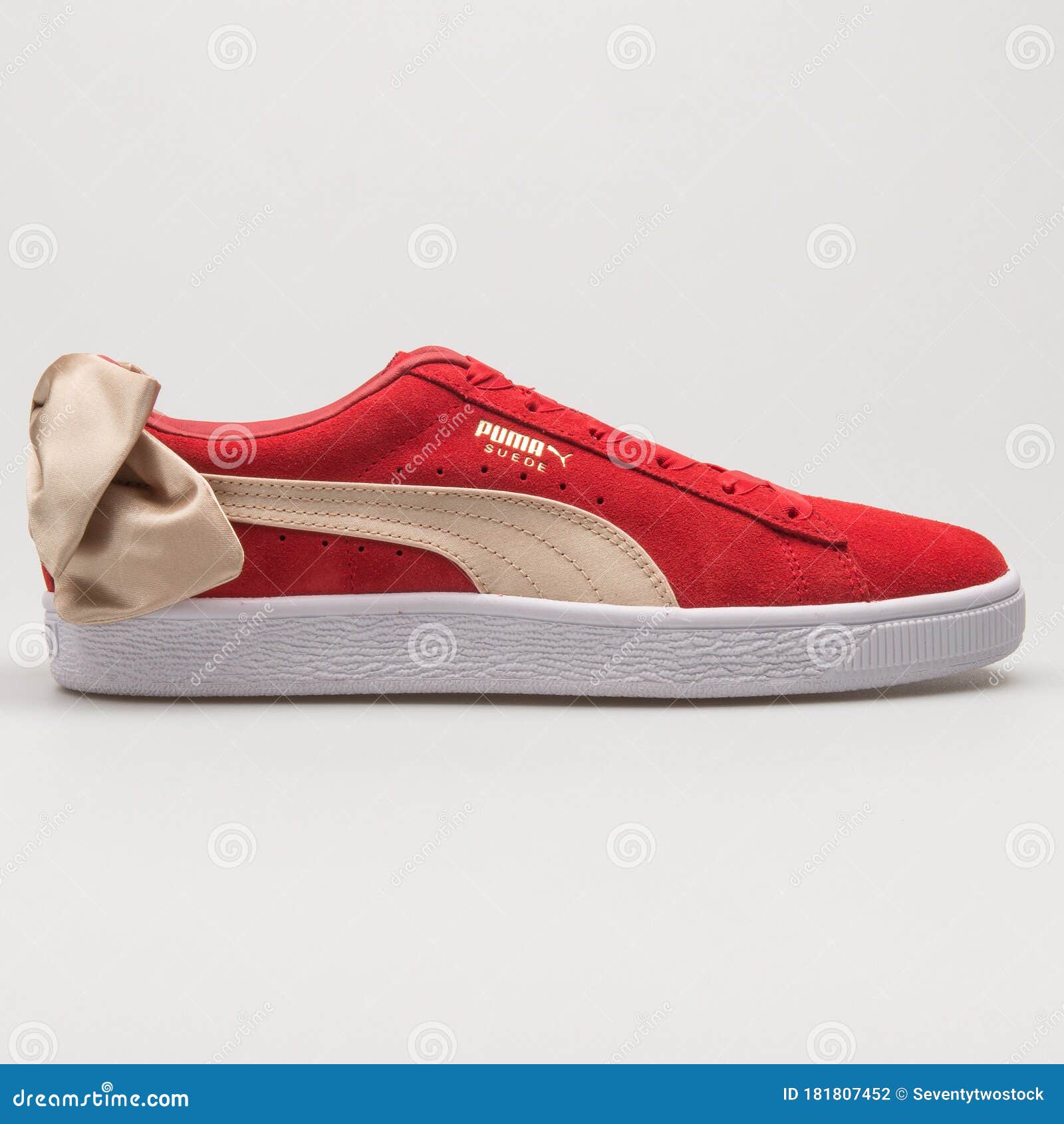 Puma Suede Bow Varsity Red and Gold Editorial Photography - Image of background, athletic: 181807452