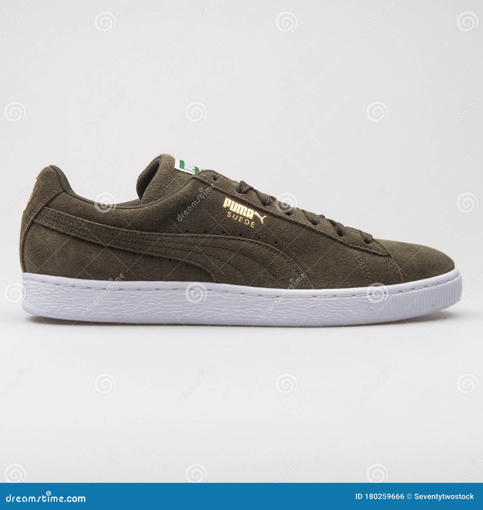 puma suede grey green