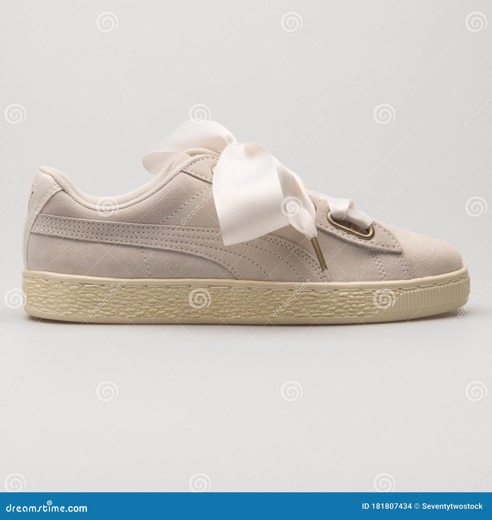 Puma Suede Heart Satin Beige Sneaker Editorial Stock Image - Image of isolated, gold: 181807434