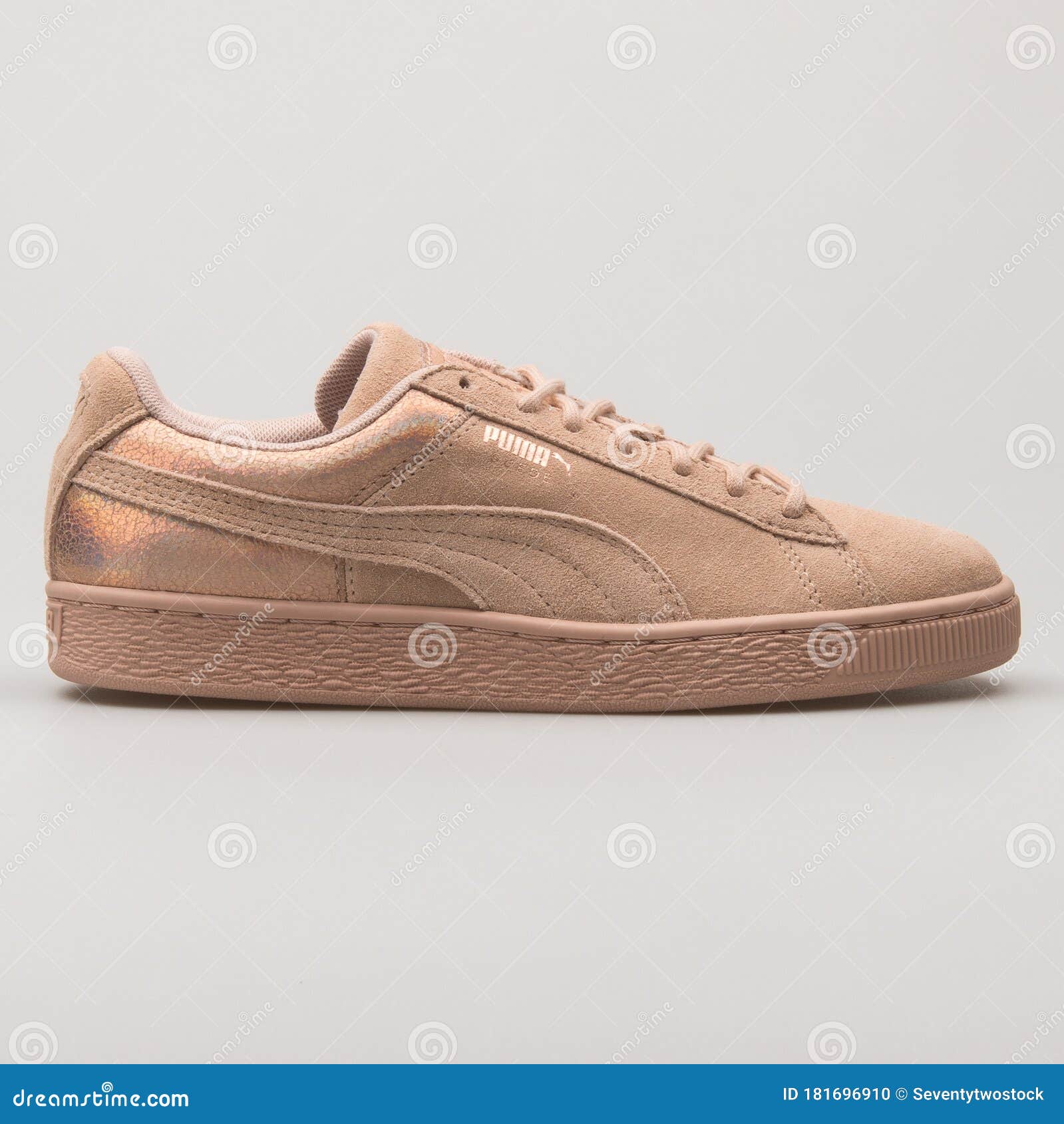 the first Stubborn hand in Puma Suede Luna Lux Rose Sneaker Editorial Image - Image of sole, laces:  181696910