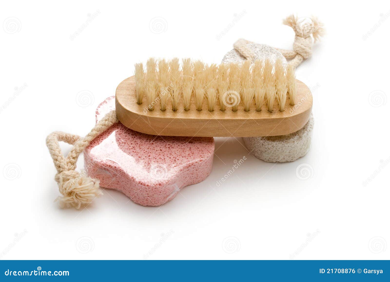 Pumice stones and brush stock photo. Image of material 21708876