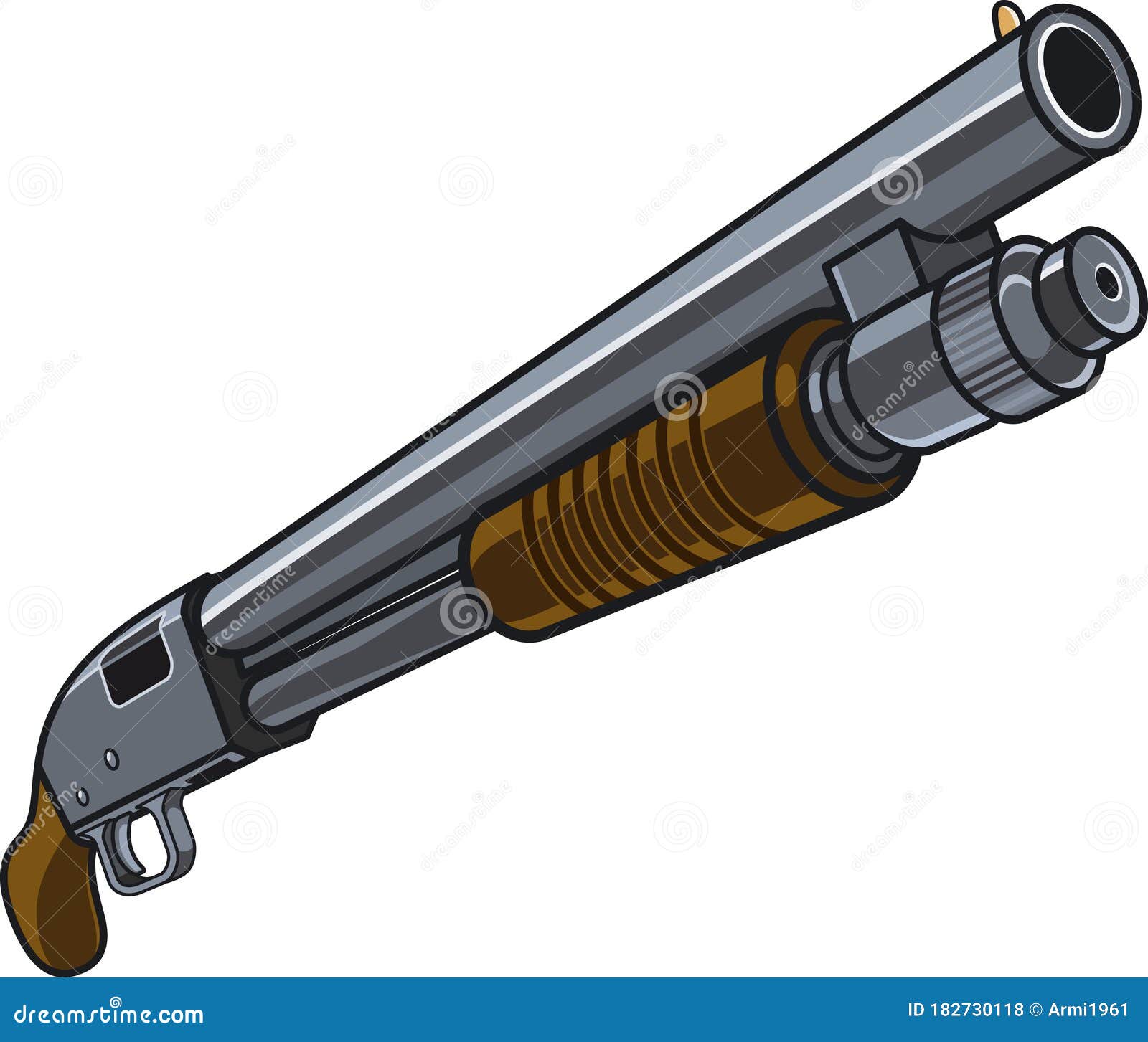 Pump Action Shotgun Pumpgun Stock Vector Illustration of isolated