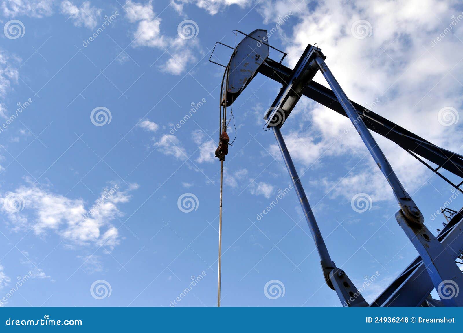 Pump jack against the sky stock photo. Image of fossil - 24936248