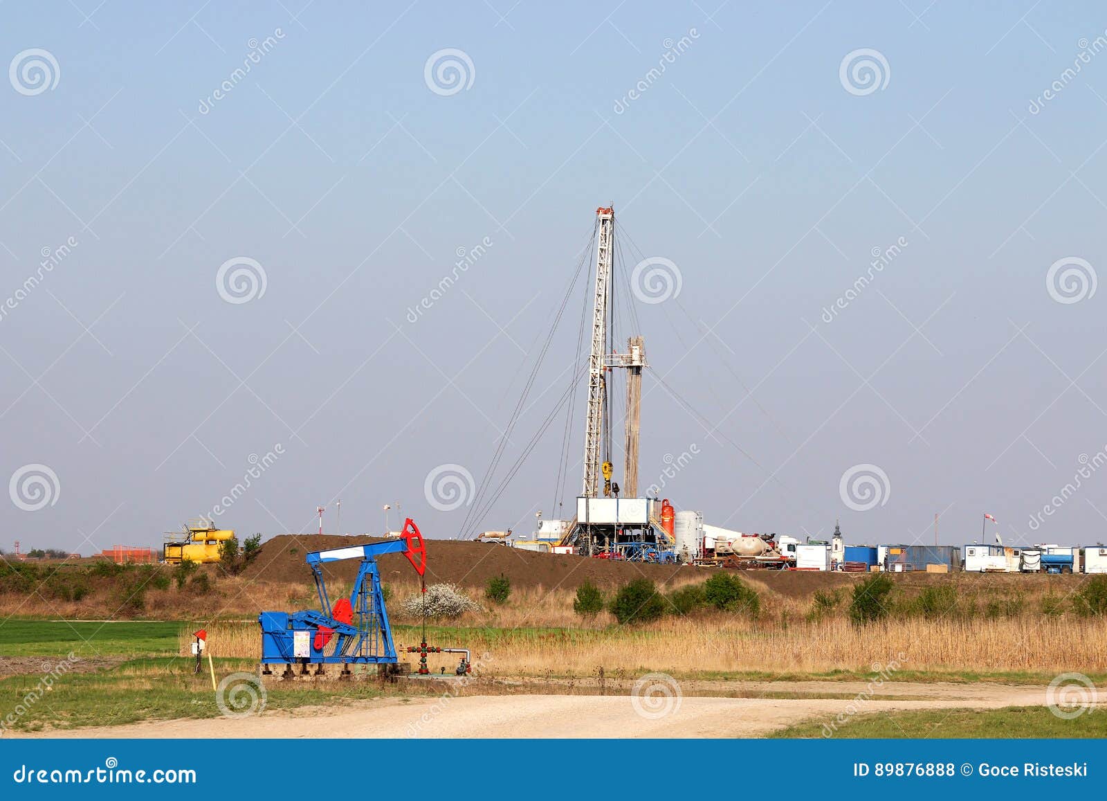 Pump Jack and Oil Drilling Rig Stock Photo Image of mining, machines