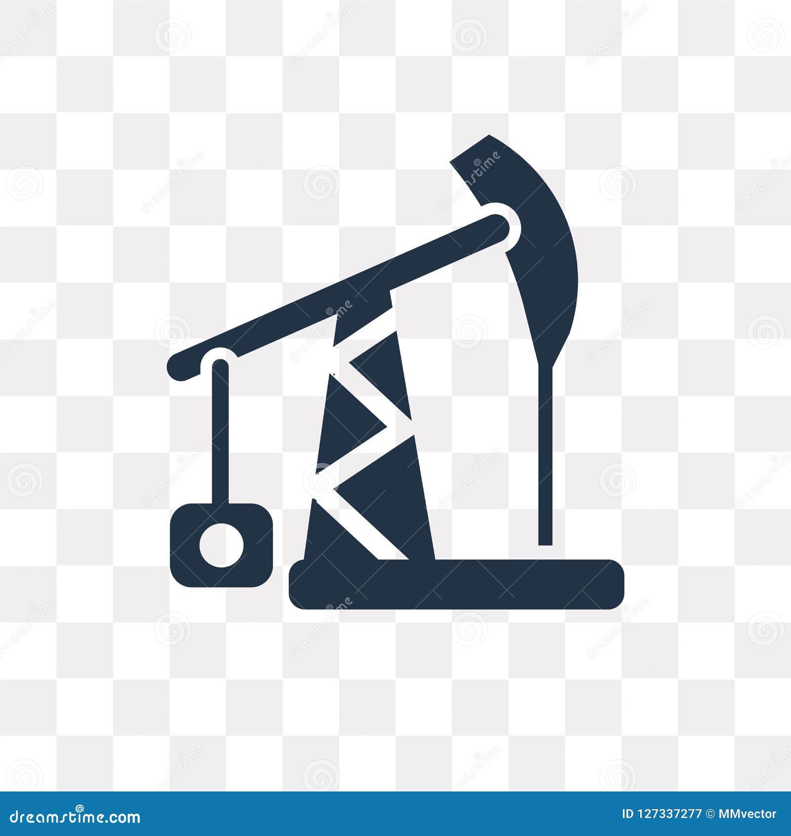 Pump Jack Vector Icon Isolated on Transparent Background, Pump J Stock
