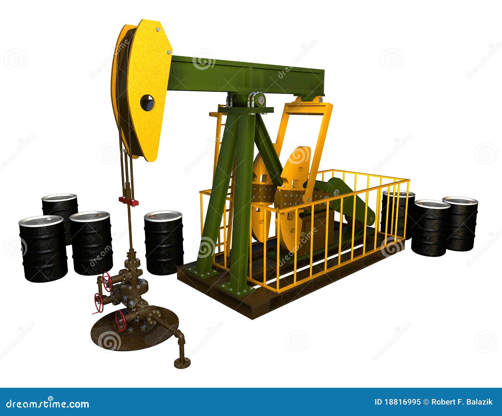 Pump Jack With Wellhead Royalty Free Stock Photo Image 18816995