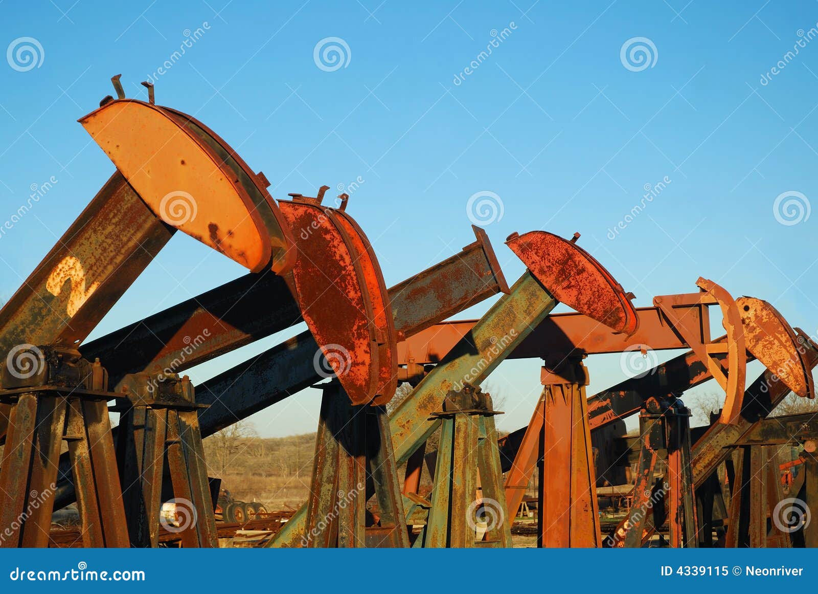 Pump Jack Yard stock image. Image of pump, black, natural 4339115