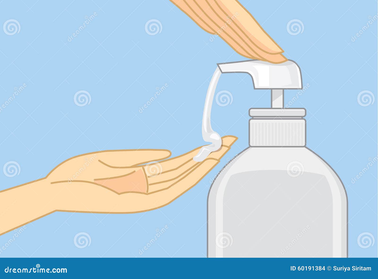 pump liquid soap came out from bottle