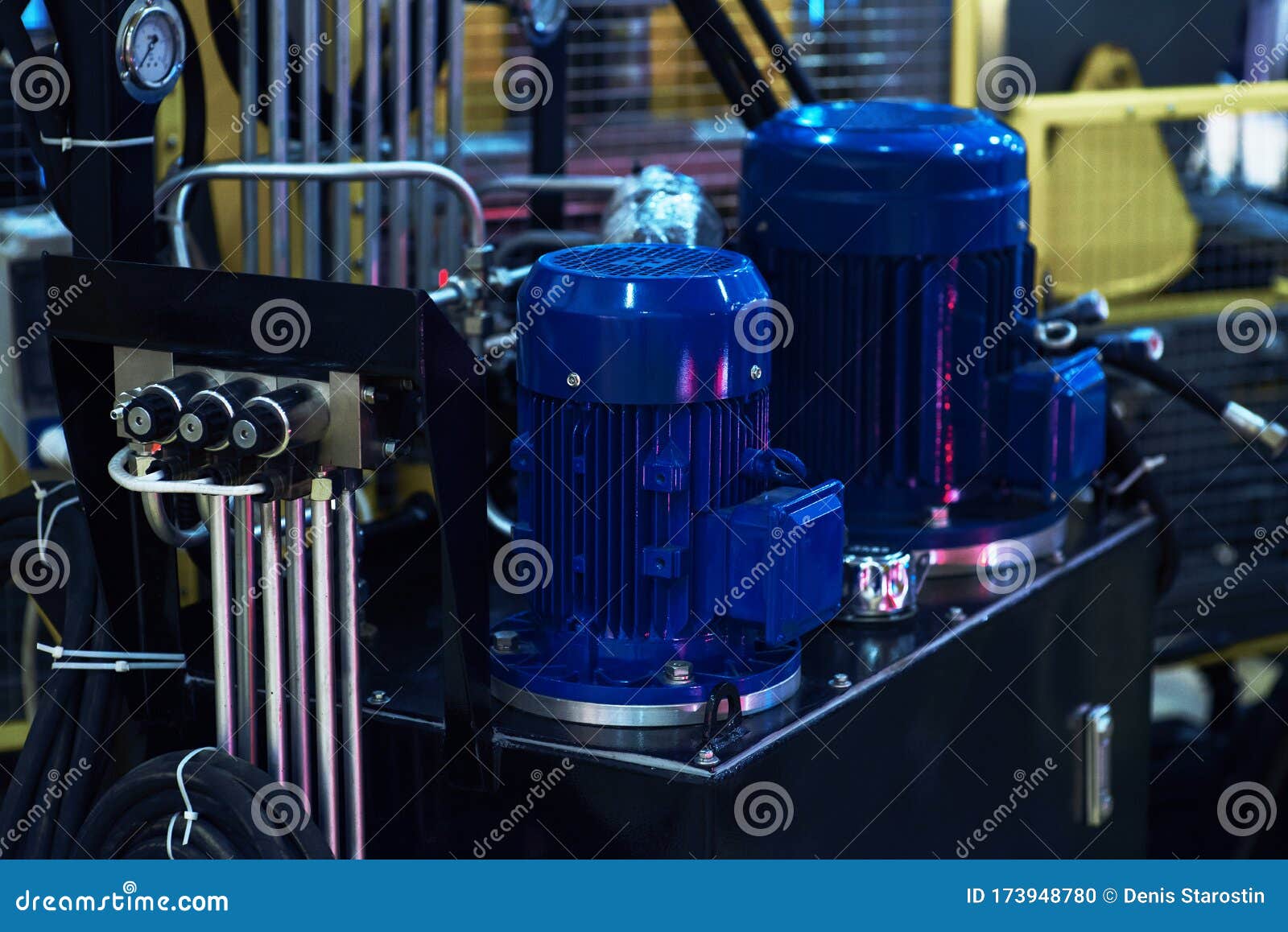 Pump Water Industry with an Electric Motor Stock Photo Image of