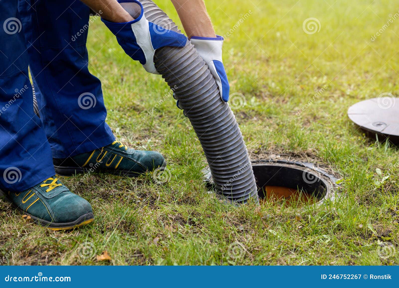 pumping out household septic tank. drain and sewage cleaning service