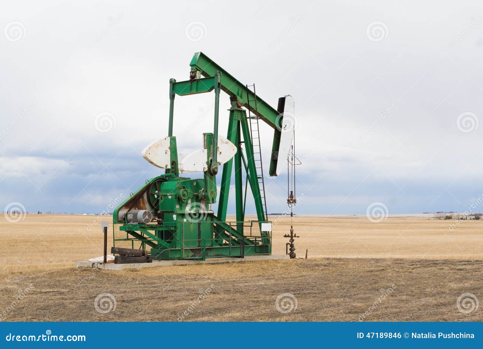 Pumpjack in Alberta, Canada Stock Photo Image of green, horse 47189846