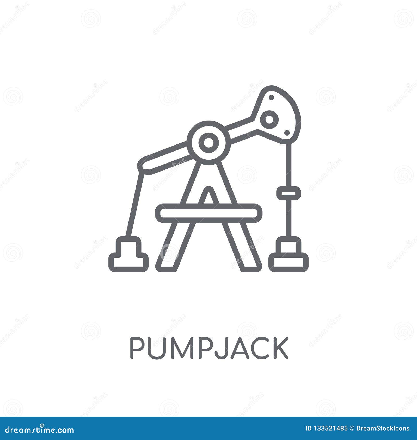 Pumpjack Linear Icon. Modern Outline Pumpjack Logo Concept on Wh Stock