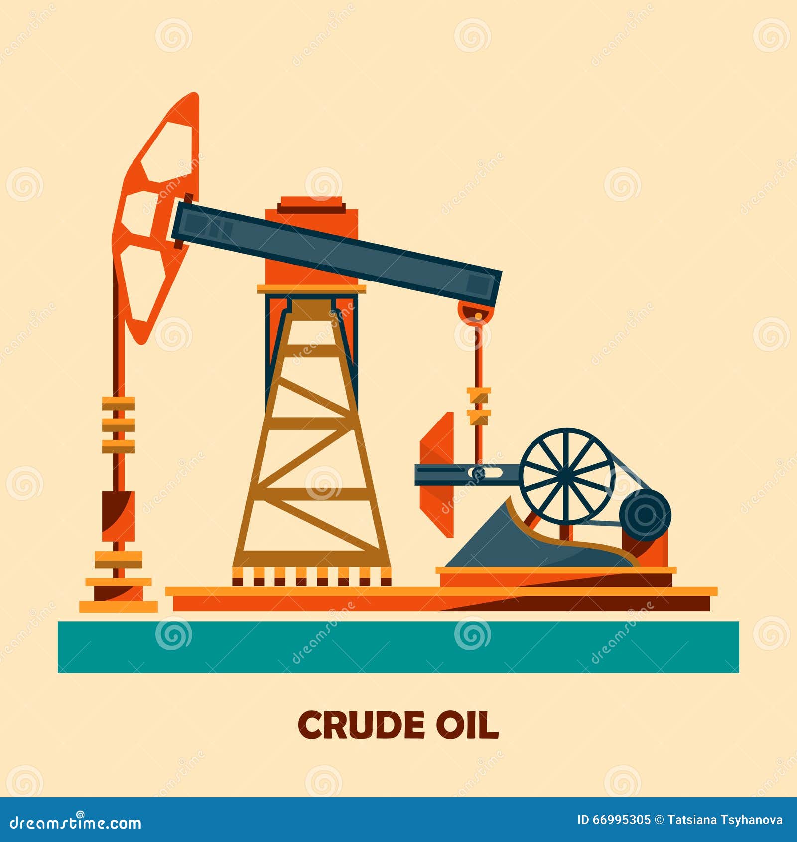 Pumpjack Und Arbeitsöl-Pumpen-und Ölplattform, Öl-Pumpe, Mineralölindustrie  Vektor Abbildung - Illustration von kraftstoff, extrahieren: 66995305