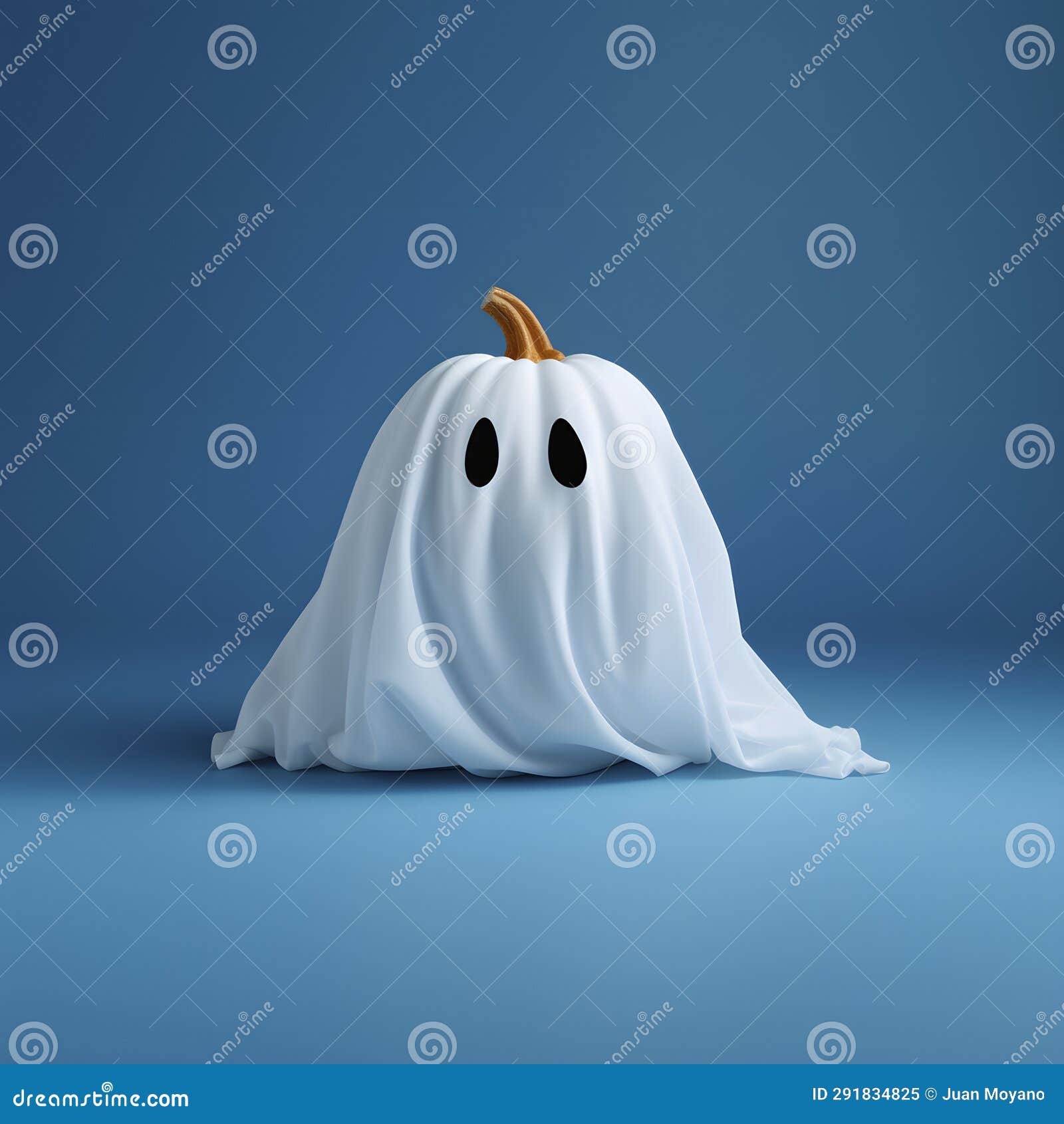 pumpkin disguised as a ghost, ai generated