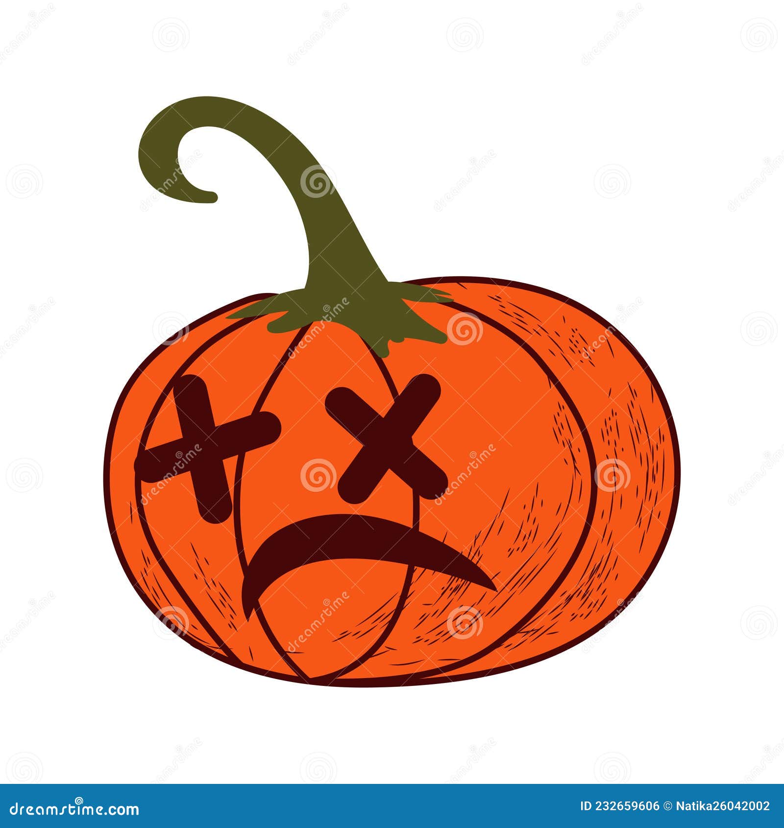 Halloween scary illuminated face in the dark vector illustration. Pumpkin  eyes and smile Stock Vector