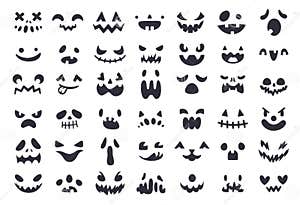 Pumpkin Faces Stencil Scary Carved Halloween Face Ghost Smile Spooky Pumpkin Faces Stencil Scary Carved Halloween Face Ghost Smile Spooky